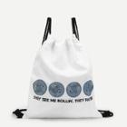 Shein Emoticon Grocery & Slogan Drawstring Backpack