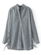 Shein Side Tie Gingham Blouse