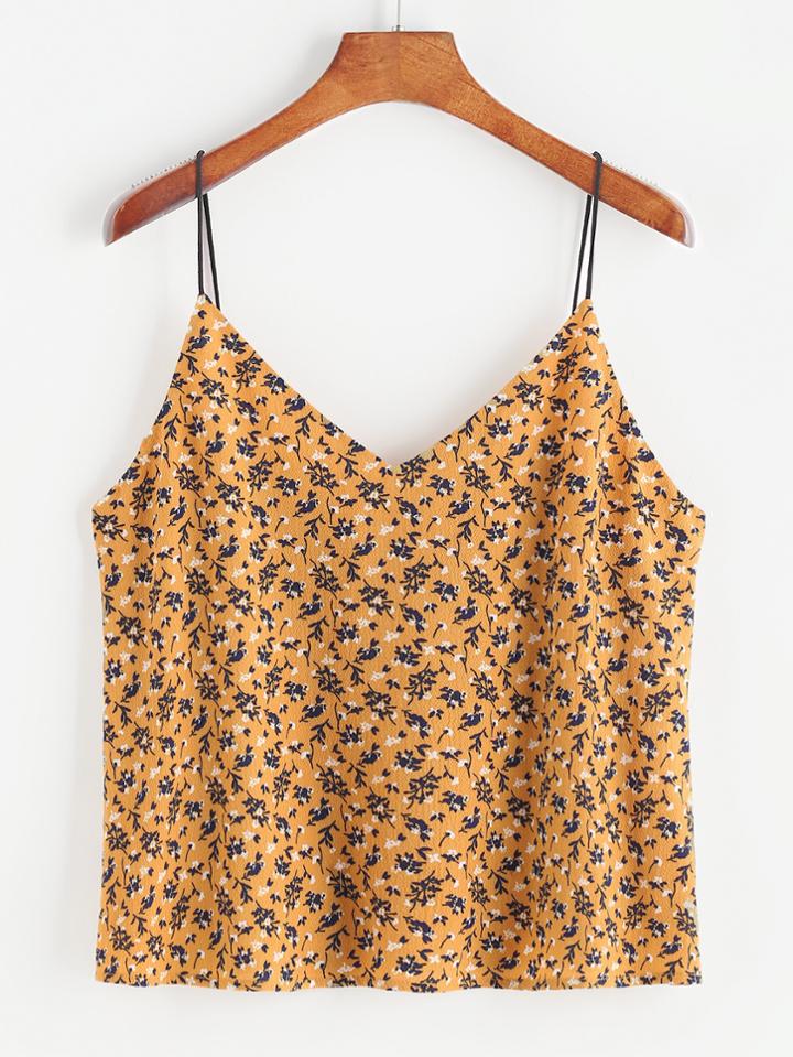 Shein Floral Print V Neck Cami Top
