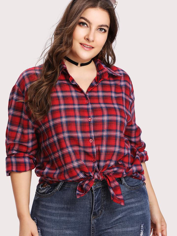 Shein Button Up Checkered Shirt