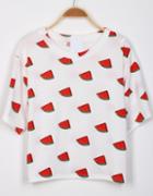 Shein White Short Sleeve Watermelon Print T-shirt