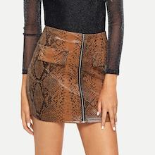 Shein Snake Skin Zip Up Skirt