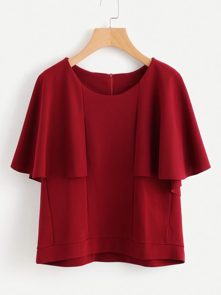Shein Frill Sleeve Seam Detail Blouse