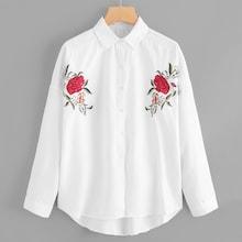 Shein Button Front Flower Print Collar Neck Top