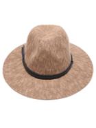 Shein Khaki Faux Leather Band Braided Fedora Hat