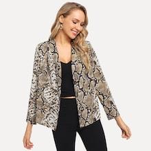 Shein Shawl Collar Snakeskin Print Blazer