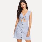 Shein Bow Tie Front Cut Out Dress