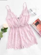 Shein Elastic Waist Lace Sleep Romper