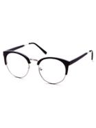 Shein Black Open Frame Round Clear Lens Glasses