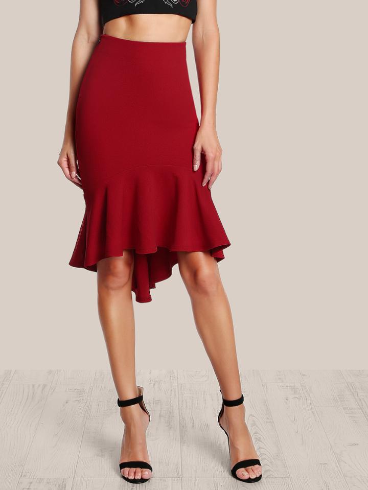 Shein High Low Trumpet Skirt
