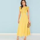 Shein Ruffle Armhole Fit And Flare Dress