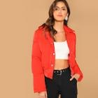 Shein Single Breasted Collar Puffer Coat