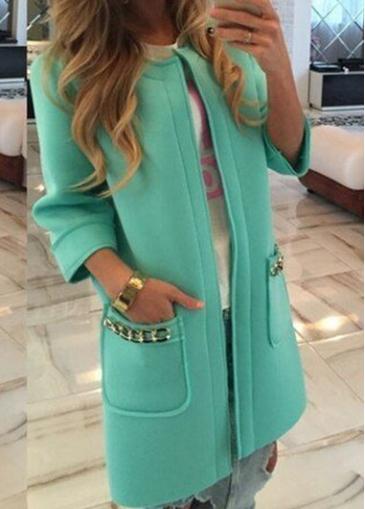 Rosewe Mint Green Three Quarter Sleeve Coat