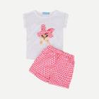 Shein Girls Cat Print Tee With Shorts