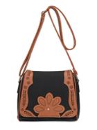 Shein Contrast Laser Cut Patch Pu Flap Bag