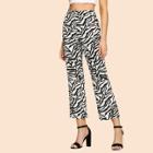 Shein Slanted Pocket Detail Zebra Print Pants
