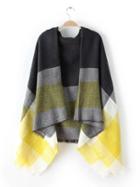 Shein Neon Yellow Tone Raw Edge Shawl Scarf