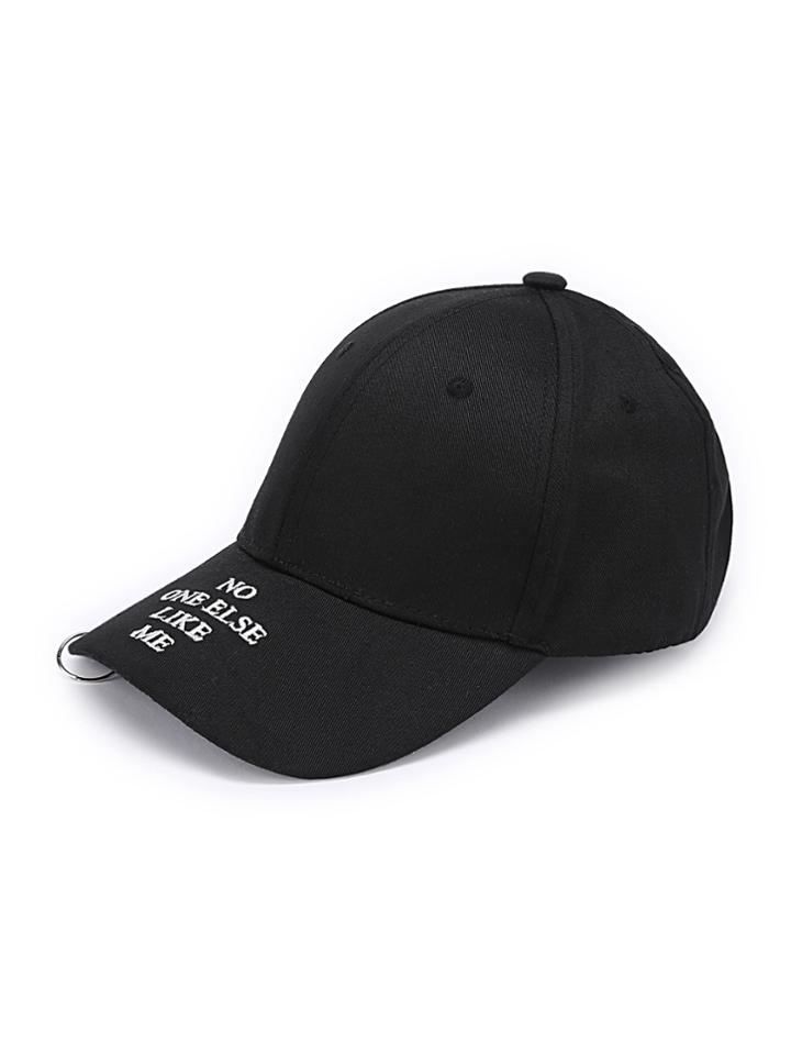 Shein Slogan Embroidery Ring Detail Baseball Cap