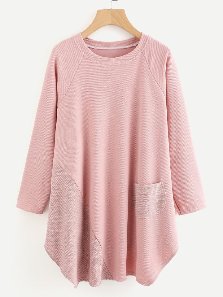 Shein Raglan Sleeve Textured Dress