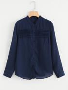 Shein Pleated Button Up Shirt