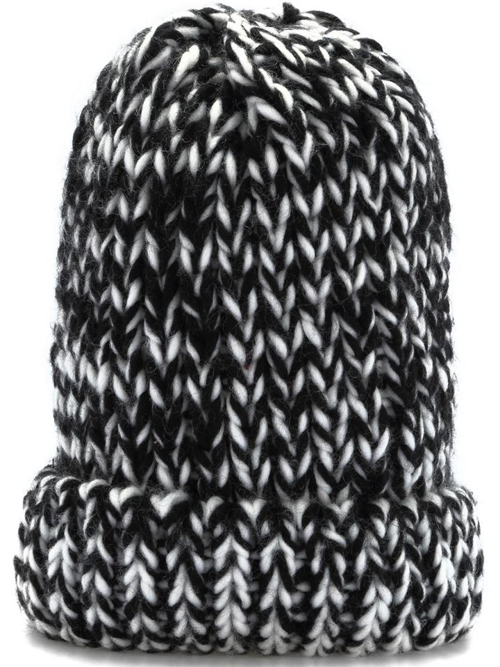 Shein Black White Chunky Knit Hat