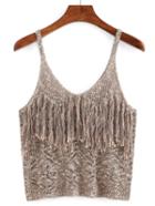 Shein Hollow Out Fringe Cami Top