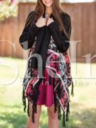 Shein Multicolor Long Sleeve Geometric Print Tassel Sweater