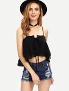 Shein Front-tie Layered Crop Cami Top