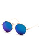Shein Gold Frame Double Bridge Iridescent Lens Sunglasses