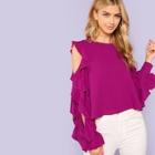 Shein Ruffle Open Sleeve Blouse