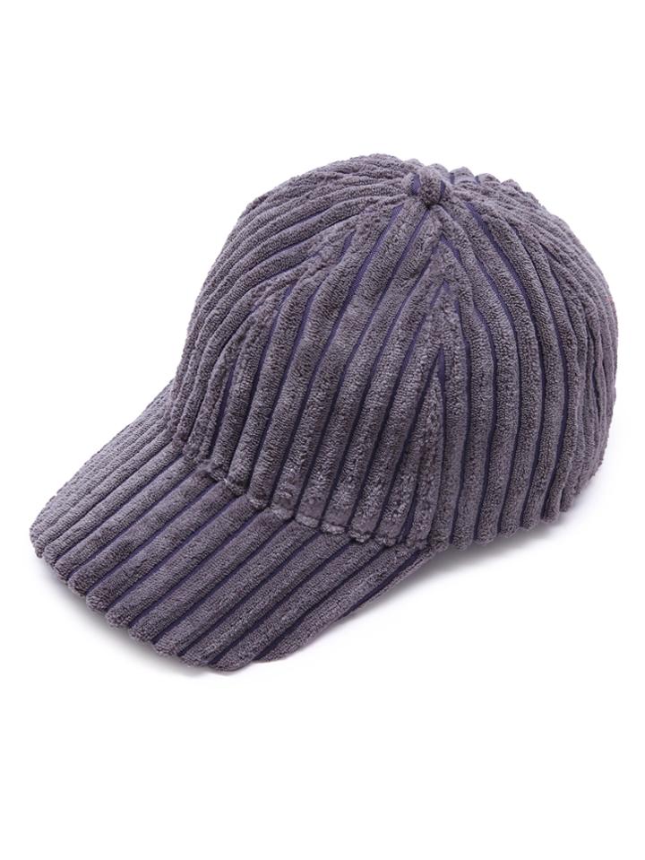 Shein Dark Grey Ribbed Velvet Warm Baseball Cap