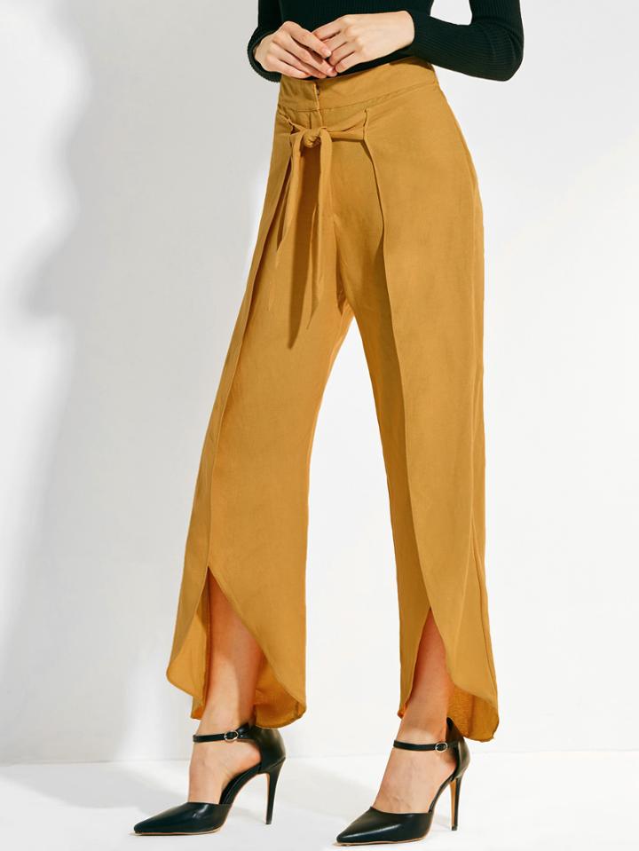 Shein Tie Front Overlap Pants