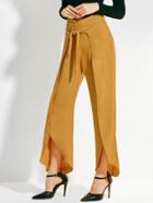 Shein Tie Front Overlap Pants