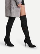 Shein Eyelet Back Over Knee Stiletto Boots