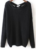 Shein Black Crisscross Back Sweater