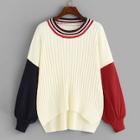 Shein Color-block Ribbed Sweater