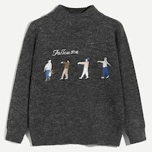 Shein Men Letter &figure Front Sweater