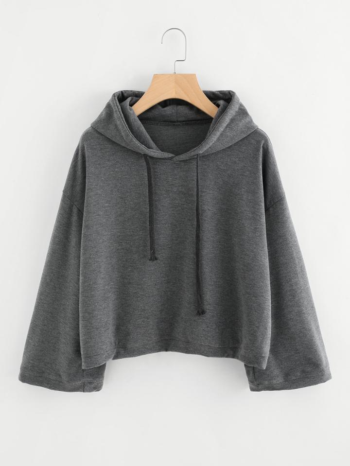 Shein Drop Shoulder Crop Hoodie