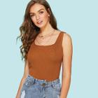 Shein Square Neckline Knit Top