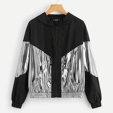 Shein Two Tone Cut And Sew Jacket