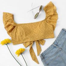 Shein Tie Back Hollow Crop Top