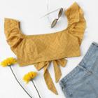 Shein Tie Back Hollow Crop Top