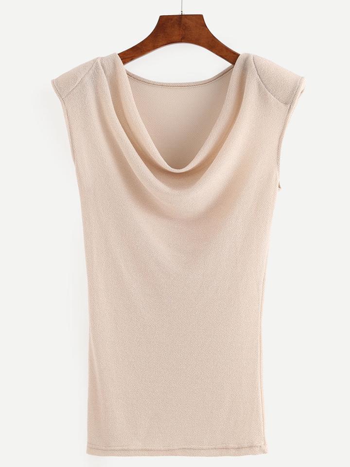 Shein Cowl Neck Tank Top - Beige