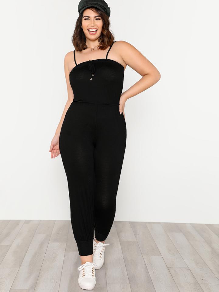 Shein Cami Strap Solid Peg Jumpsuit