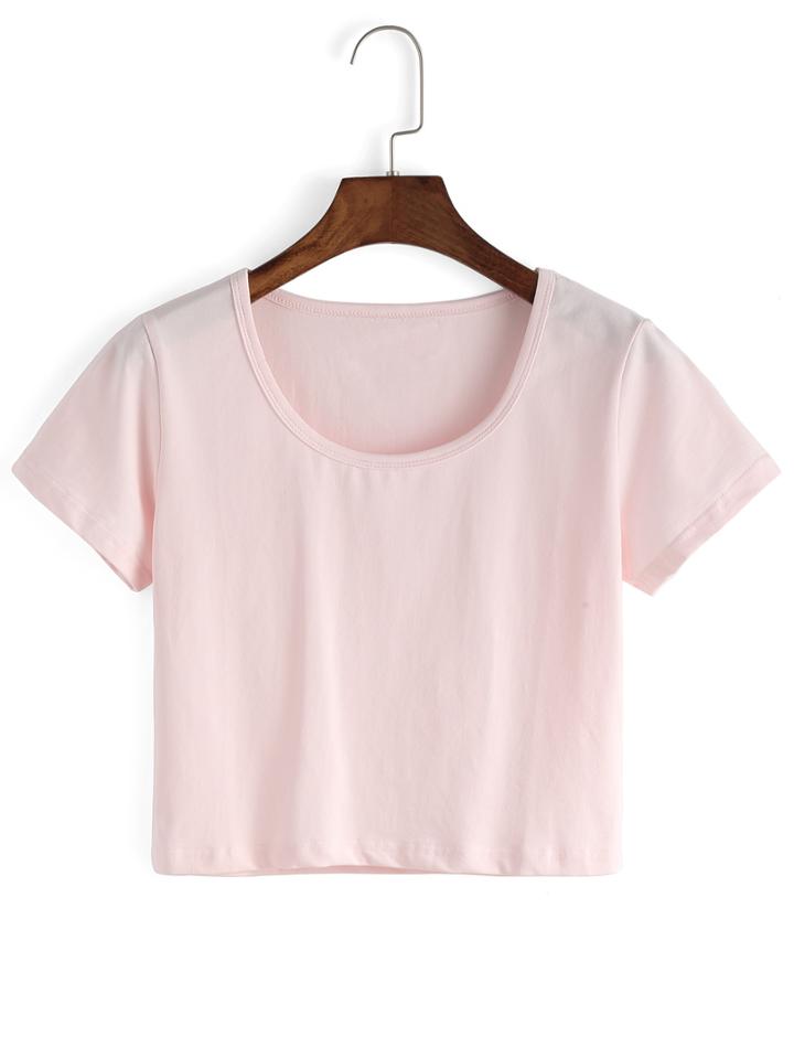 Shein Pink Crop T-shirt