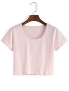 Shein Pink Crop T-shirt