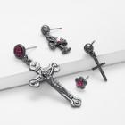 Shein Cross & Flower Design Earring Set
