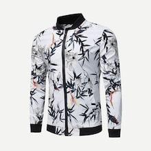 Shein Men Bird And Bamboo Print Jacket