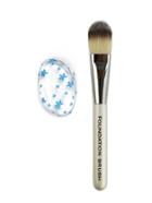 Shein Foundation Brush With Calico Print Clear Puff