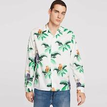Shein Men Bird And Leaf Print Shirt